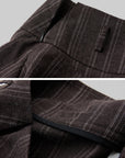 DOINDULGE Shadow Stripe Asymmetric Draped Skirt with Raw Braided Details
