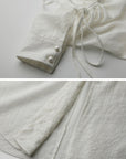 DOINDULGE Draped Batwing Sleeve Drawstring Shirt
