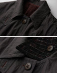 DOINDULGE Crinkled Long Coat with Contrast Inner Panel