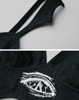 DOINDULGE Embroidered Sweetheart Corset Cami Top