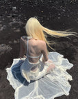 RASE LE SOL Ruffled Open-Waist Mermaid Dress