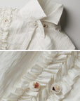 DOINDULGE Asymmetric Ruched High-Neck Shirt with Sculptural Draped Panels
