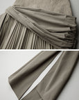 DOINDULGE Draped Pleated Layered Long Skirt