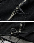 DOINDULGE Low-Rise Frayed Denim Maxi Skirt