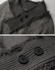 DOINDULGE Textured Asymmetric Collar Knit Sweater