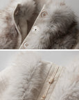 DOINDULGE Faux Fur-Panel Textured Jacket