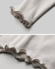 DOINDULGE Asymmetric Ruched High-Neck Long Sleeve Tee