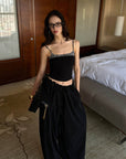 0122stepll Leopard Trim Slim Fit Spaghetti Strap Cami Top