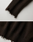 DOINDULGE Patchwork Distressed Knit Cardigan