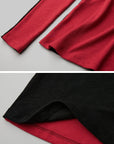 DOINDULGE Sculpted Contrast Panel Long Sleeve T-Shirt
