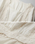 DOINDULGE Lace Structured Square Neck Long Dress