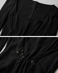 DOINDULGE Flare Sleeve Square Neck Maxi Dress
