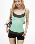 IAMXIAA Layered Contrast Camisole Tank Top