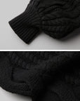 DOINDULGE Sculptural Cable-Knit Cardigan with Oversized Sleeves