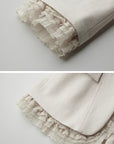 DOINDULGE Lace-Trim High-Neck Fitted Jacket