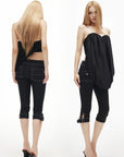 IAMXIAA Contrast Stitch Cropped Skinny Capri Pants