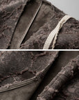 DOINDULGE Textured Jacquard Fringe Cloak