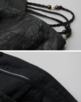 DOINDULGE Distressed Strapless Panel Top
