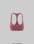 Rase le sol Layered Henley Knit Top, Racerback Tank & Striped Micro Shorts Set