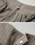 DOINDULGE Braided-Tie High-Waisted Wide-Leg Trousers