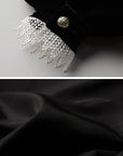 DOINDULGE Velvet Sculpted Jacket with Lace Collar & Antique Buttons