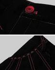 DOINDULGE Contrast-Stitch Wide-Leg Trousers