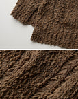 DOINDULGE Distressed Textured Hooded Knit Pullover