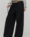 0122stepll Oversized Drawstring Wide-Leg Adjustable Hem Utility Pants