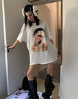 0122stepll T-shirt Oversize à Portrait Graphique