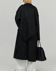 0122stepll Oversized Military Belted Long Wool Trench Coat