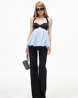 IAMXIAA Contrast Sweetheart Halter Bubble Babydoll Cami Top