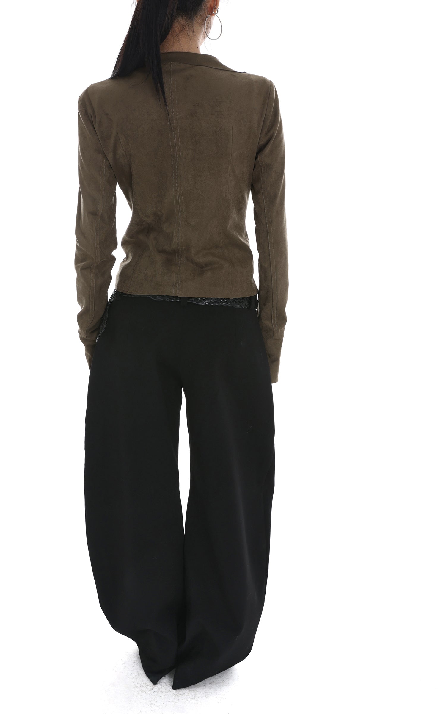IAMXIAA Cropped Moto Jacket with Asymmetric Zip