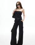 IAMXIAA Low-Rise Wide Leg Cargo Pants