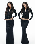 IAMXIAA Layered Low-Rise Mermaid Maxi Skirt