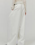 0122stepll Low Rise Pleated Oversized Wide Leg Tailored Pants