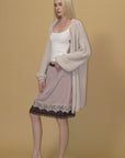0122stepll Two-Piece Layered Lace Midi Skirt