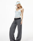 IAMXIAA Layered Camisole & Striped Wide-Leg Pants Set