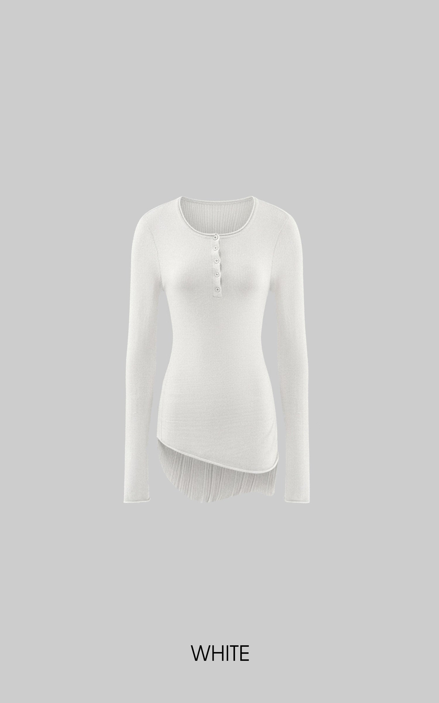 WARDEN EDGE White Fitted Asymmetric Hem T-Shirt