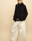0122stepll Deconstructed Cable Knit Turtleneck Sweater