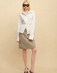 0122stepll Belted Bustier Vest & Relaxed Shirt Set