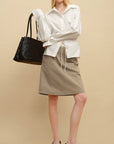 0122stepll Belted Bustier Vest & Relaxed Shirt Set
