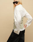 0122stepll Belted Bustier Vest & Relaxed Shirt Set