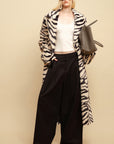 0122stepll Zebra Faux Fur Long Coat