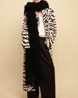 0122stepll Zebra Faux Fur Long Coat