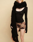 0122stepll Scoop Neck Thumbhole Long Sleeve Top