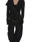 IAMXIAA アシンメトリージップ付きクロップドモトジャケット