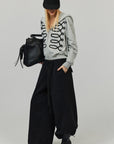 0122stepll Oversized Drawstring Wide-Leg Adjustable Hem Utility Pants