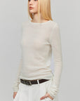 0122stepll Sheer Mohair Slim Long Sleeve Knit Top