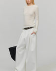 0122stepll Sheer Mohair Slim Long Sleeve Knit Top