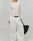 0122stepll Sheer Mohair Slim Long Sleeve Knit Top
